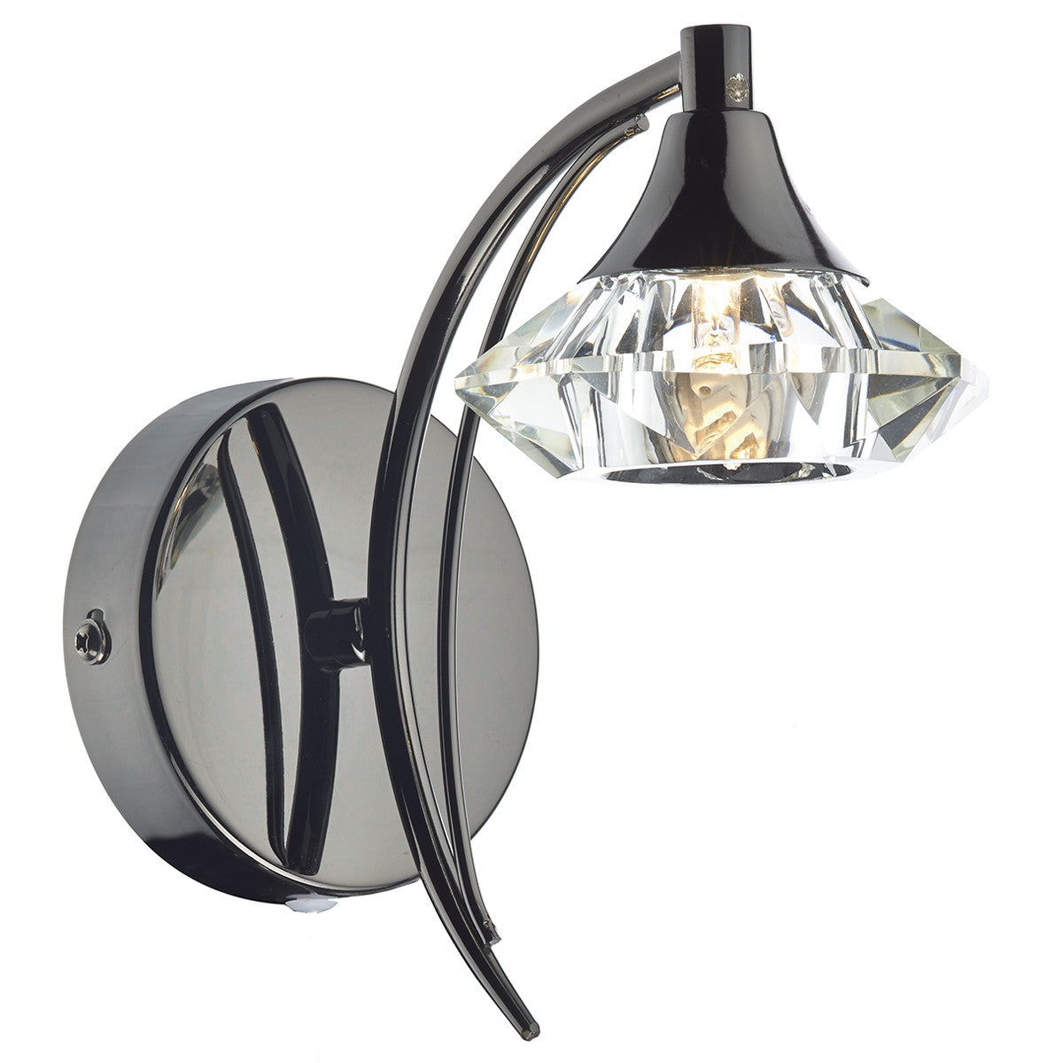 Dar LUT0767 Luther Single Wall Light Black Chrome