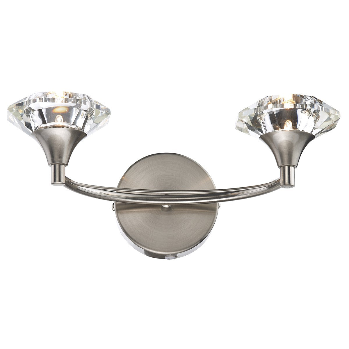 Dar LUT0946 Luther Double Wall Light Satin Chrome