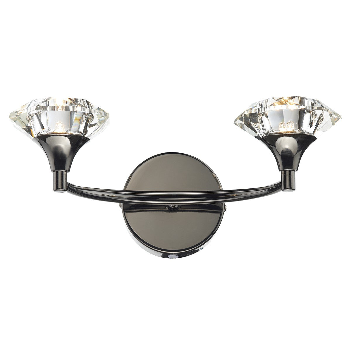 Dar LUT0967 Luther Double Wall Light Black Chrome