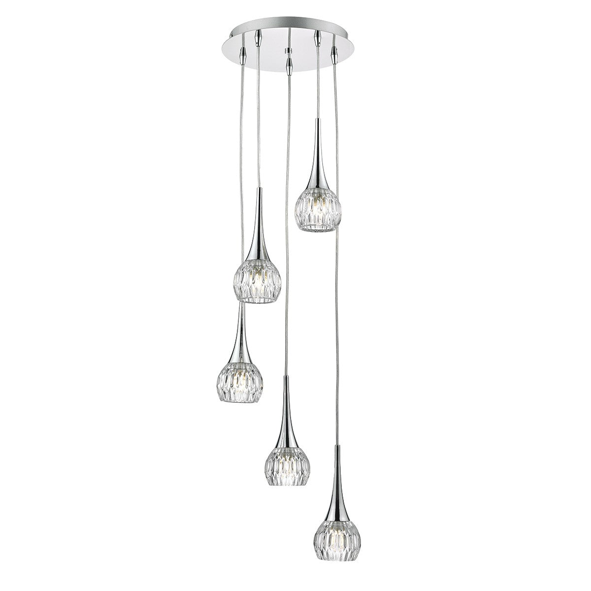 Dar LYA0550 Lyall 5 Light Cluster Pendant Polished Chrome