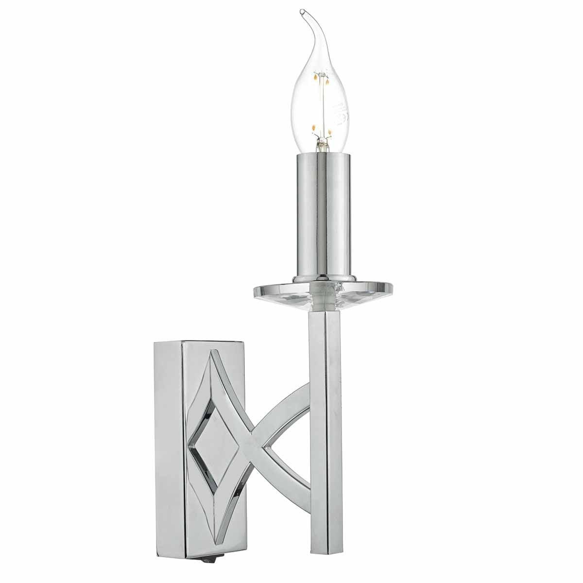Dar LYO0750 Lyon Polished Chrome Wall Light