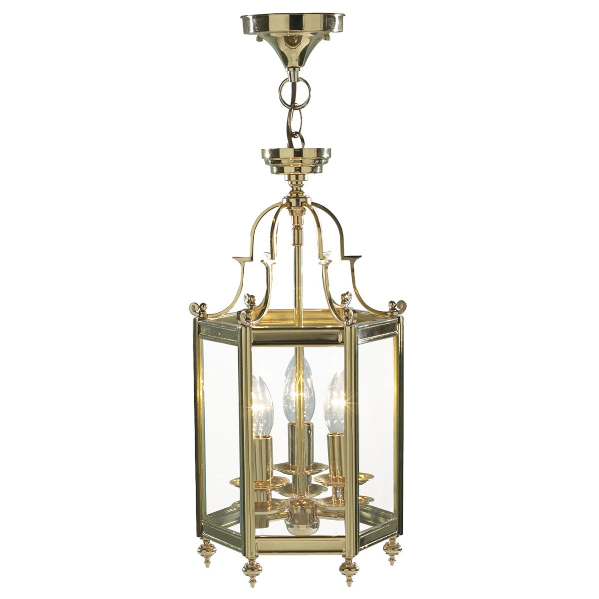 Dar MOO0340 Moorgate 3 Light Lantern Polished Brass