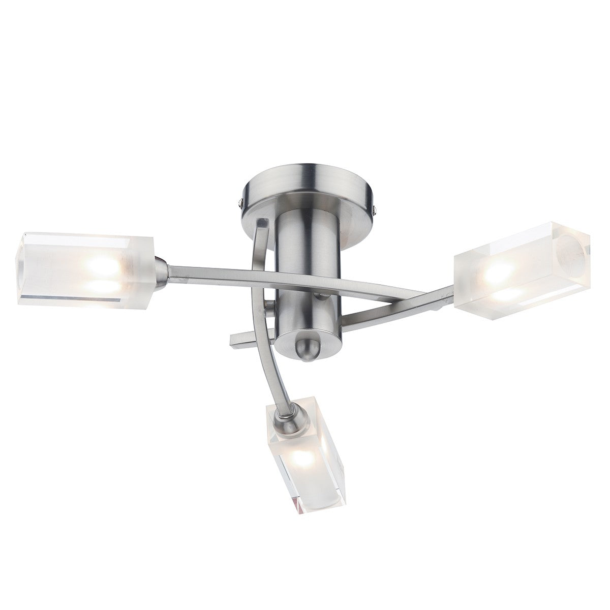 Dar MOR0346 Morgan 3 Light Semi Flush Satin Chrome