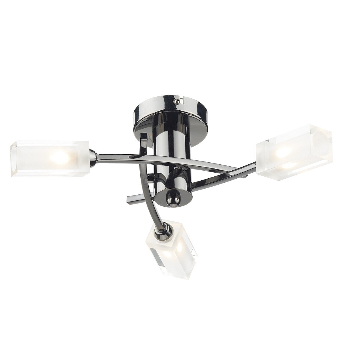 Dar MOR0367 Morgan 3 Light Semi Flush Black Chrome