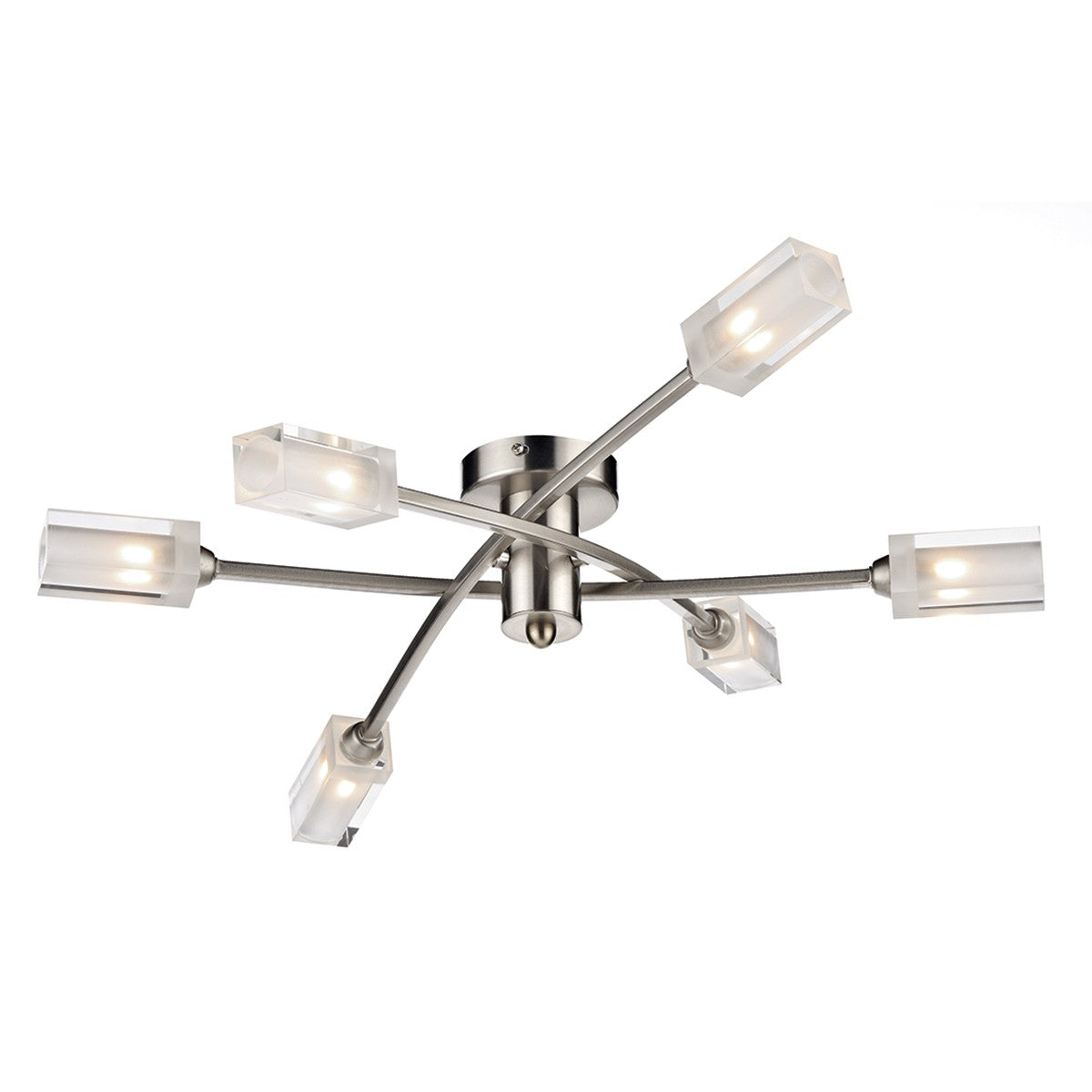 Dar MOR6446 Morgan 6 Light Semi Flush Satin Chrome