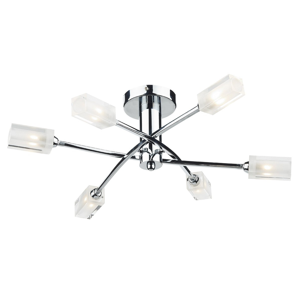 Dar MOR6450 Morgan 6 Light Semi Flush Polished Chrome