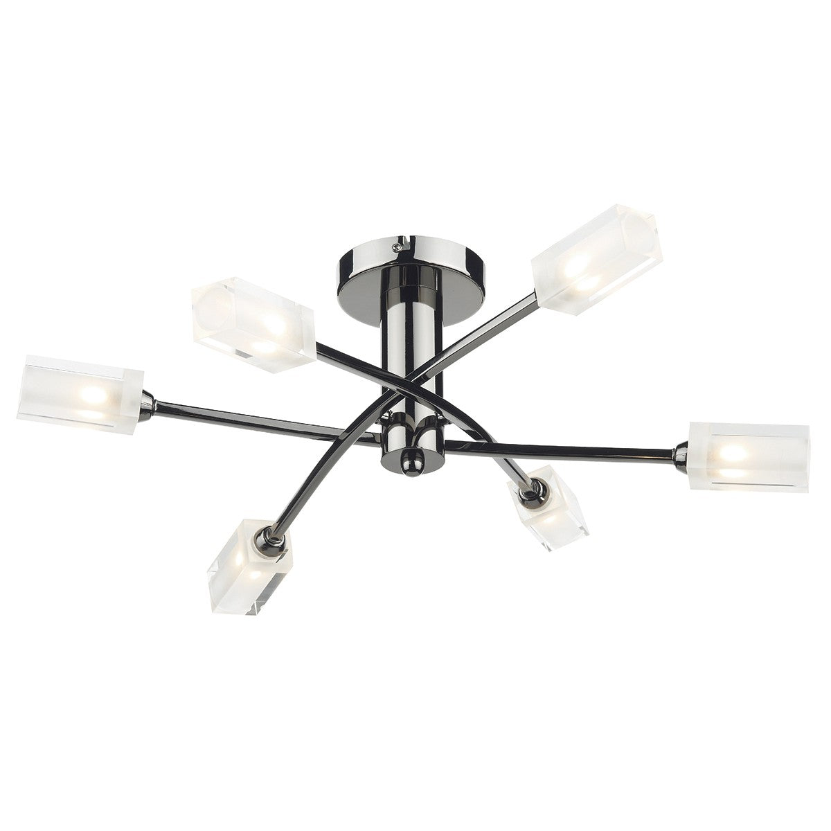 Dar MOR6467 Morgan 6 Light Semi Flush Black Chrome
