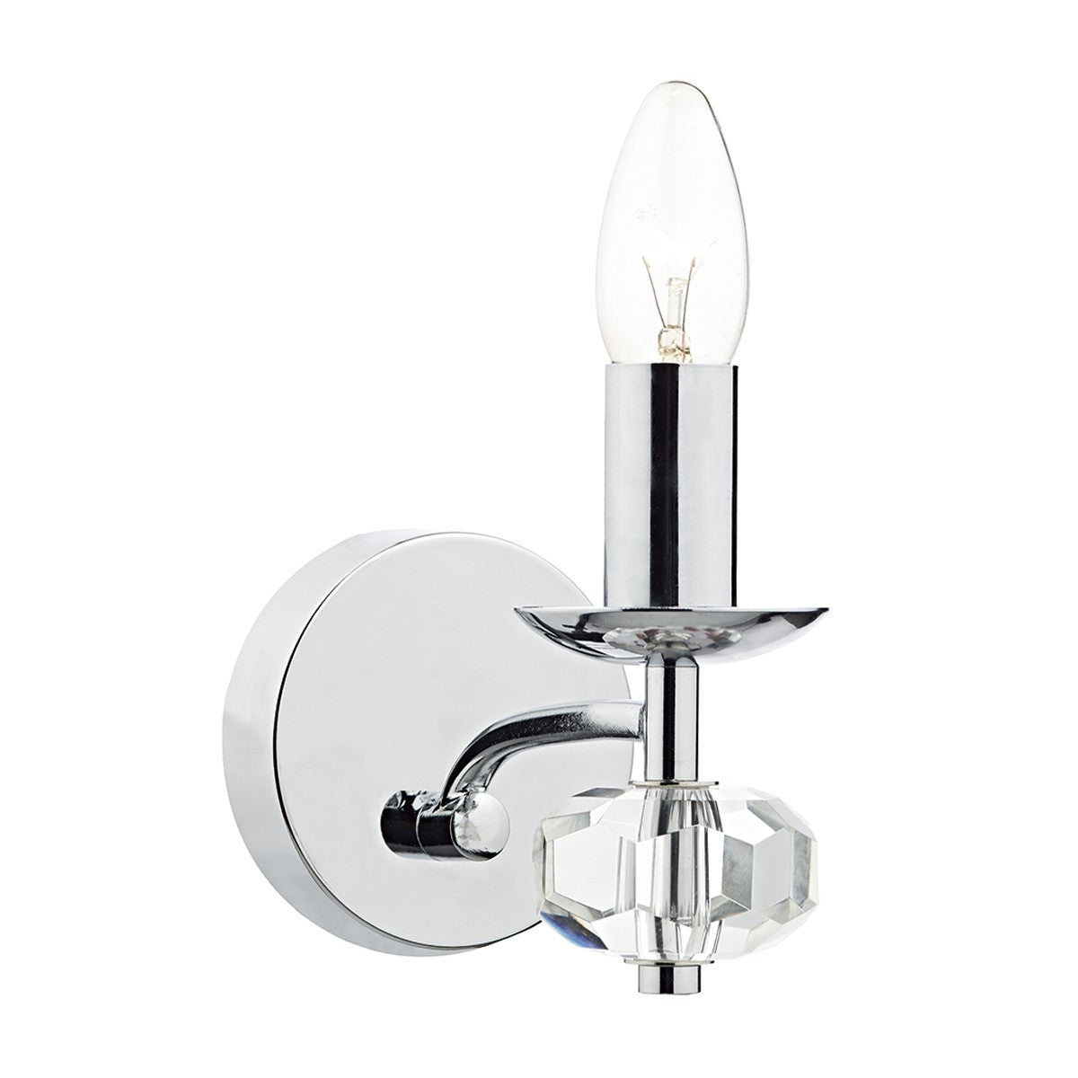 Dar OLE0750 Oleana Polished Chrome Wall Light
