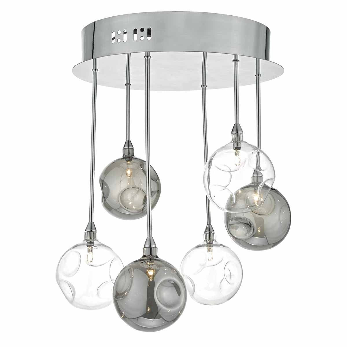Dar QUI0610 Quinn 6 Light Semi Flush