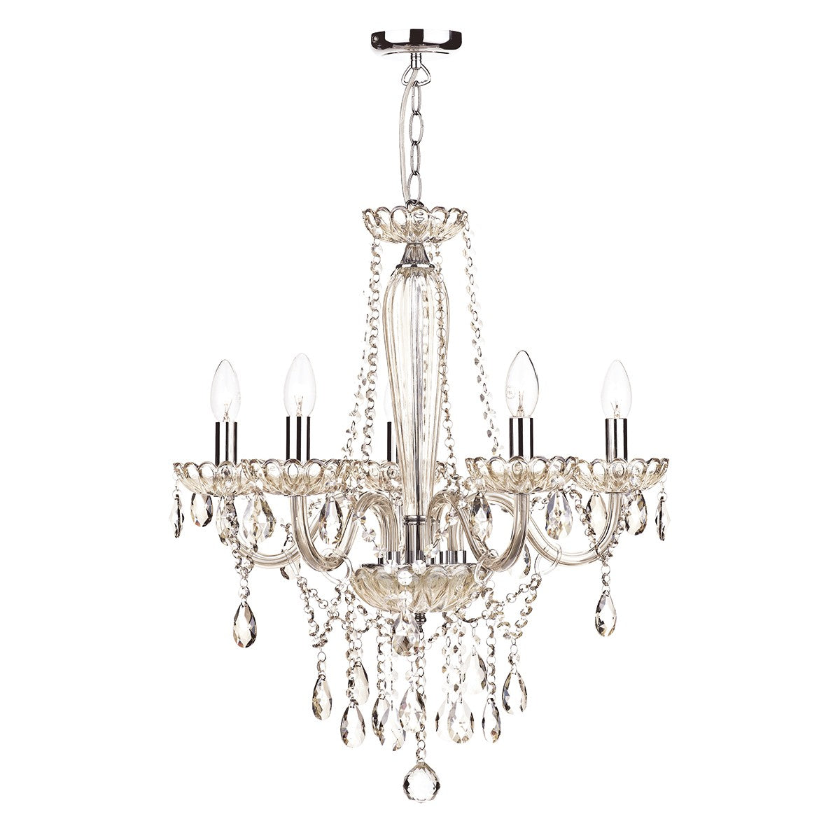Dar RAP0506 Raphael 5 Light Chandelier