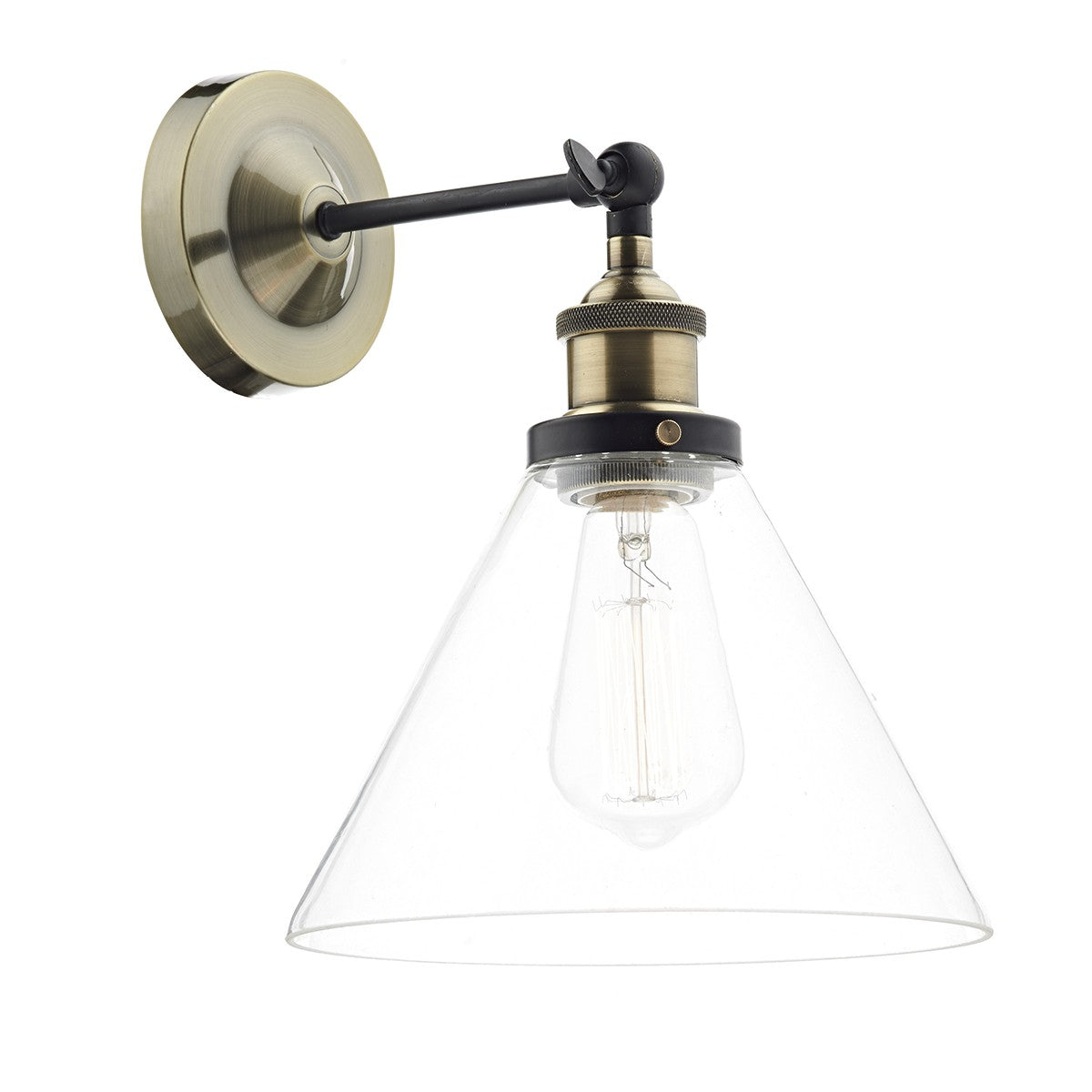 Dar RAY0775 Ray Antique Brass Wall Light
