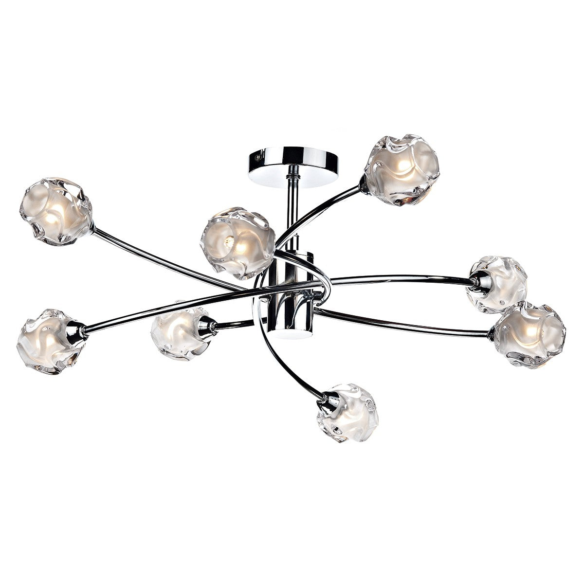 Dar SEA0850 Seattle 8 Light Semi Flush Polished Chrome