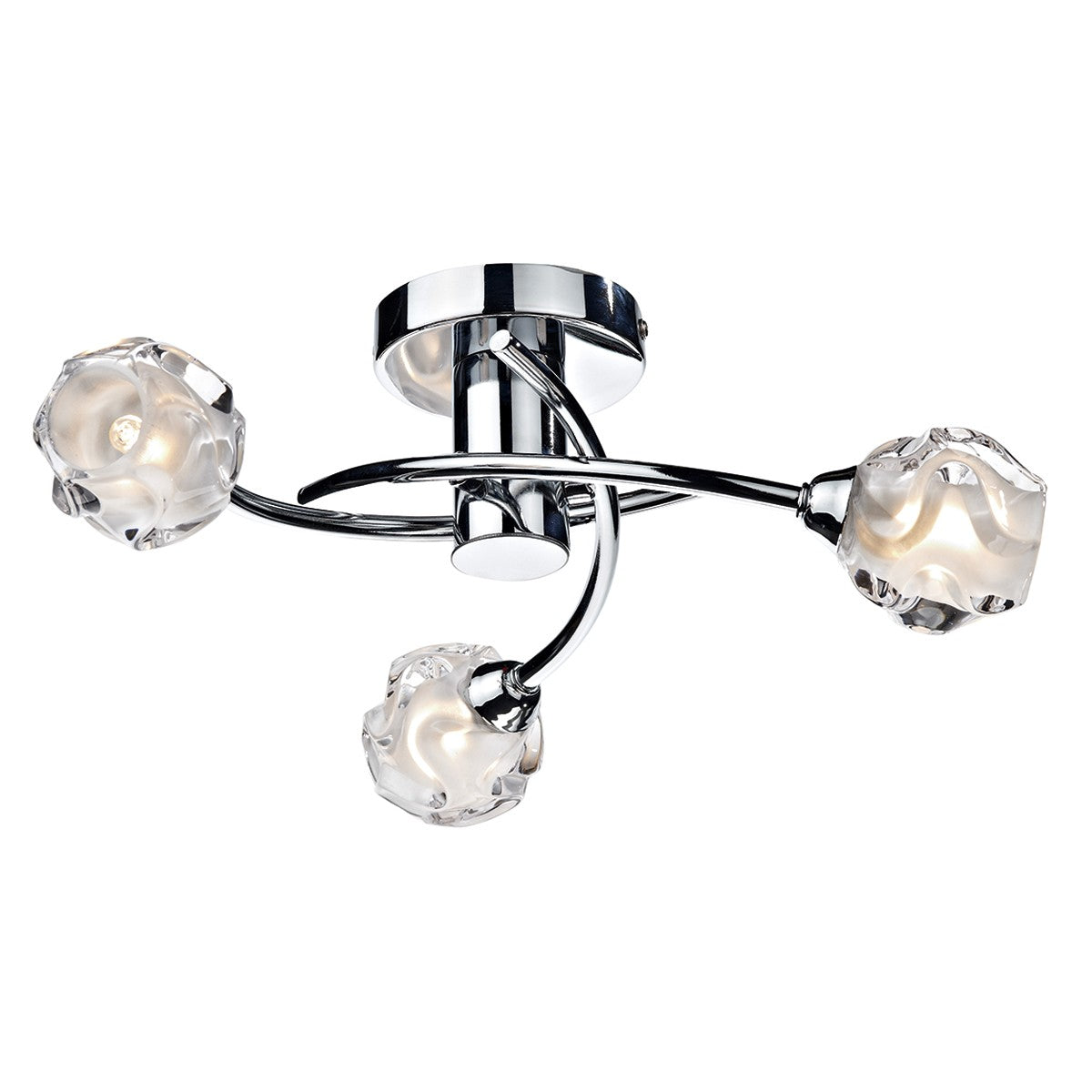 Dar SEA5350 Seattle 3 Light Semi Flush Polished Chrome