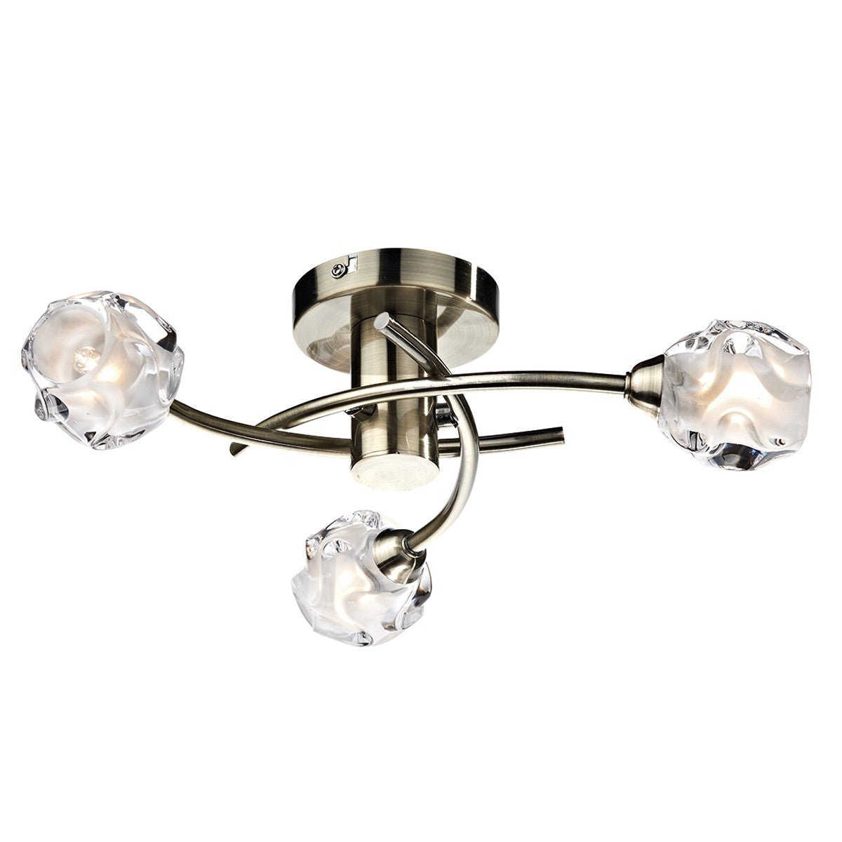 Dar SEA5375 Seattle 3 Light Semi Flush Antique Brass