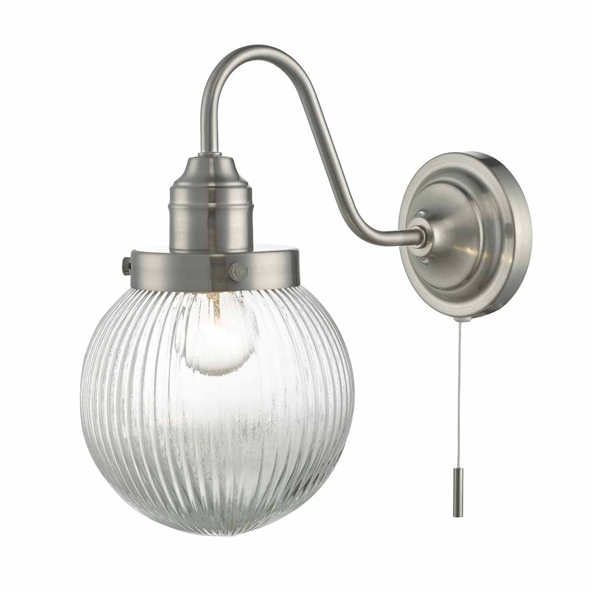 Dar TAM0738 Tamara Satin Nickel Wall Light