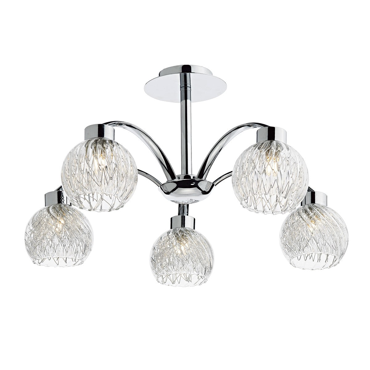 Dar YAS0550 Yasmin 5 Light Semi Flush