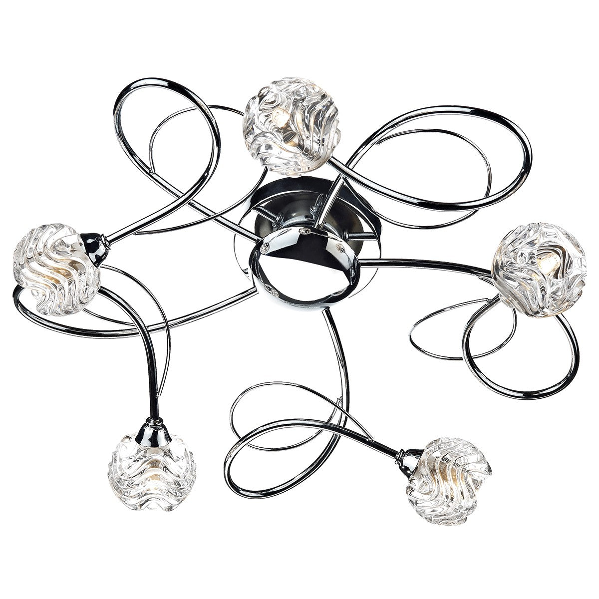 Dar ZEL5450 Zelda Polished Chrome 5 Light Flush
