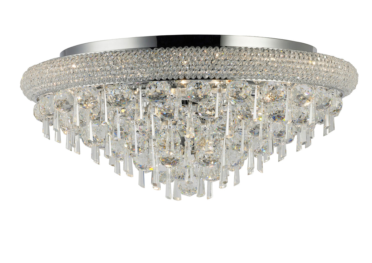 Diyas IL31447 Alexandra 9 Light Chrome Flush Fitting