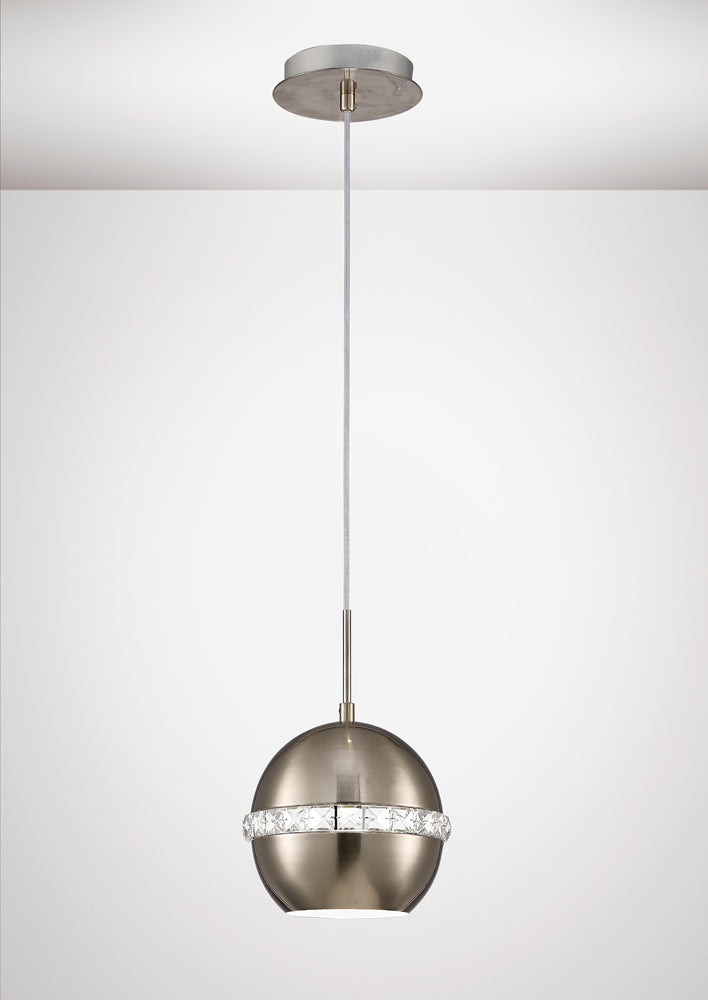 Diyas IL31612 Andrea Single Pendant Satin Nickel