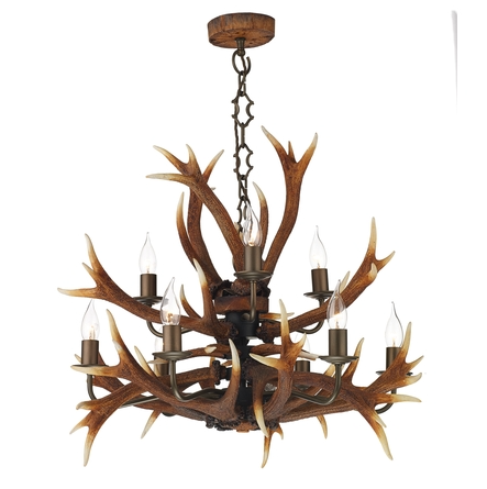 David Hunt ANT1329 Antler 9 Light Tiered Pendant