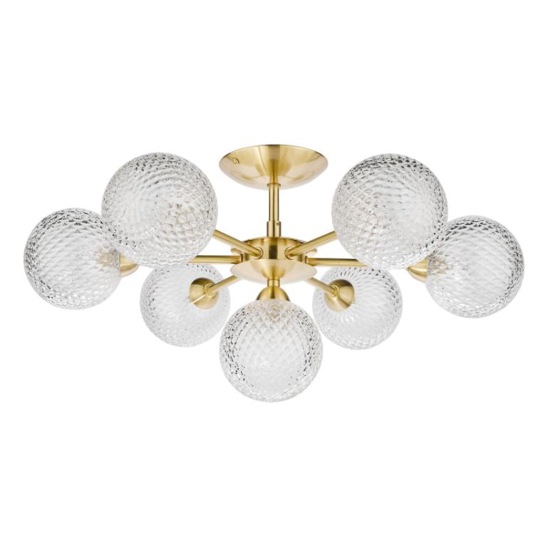 Laura Ashley LA3756055-Q Atherton 7 Light Semi Flush Satin Brass