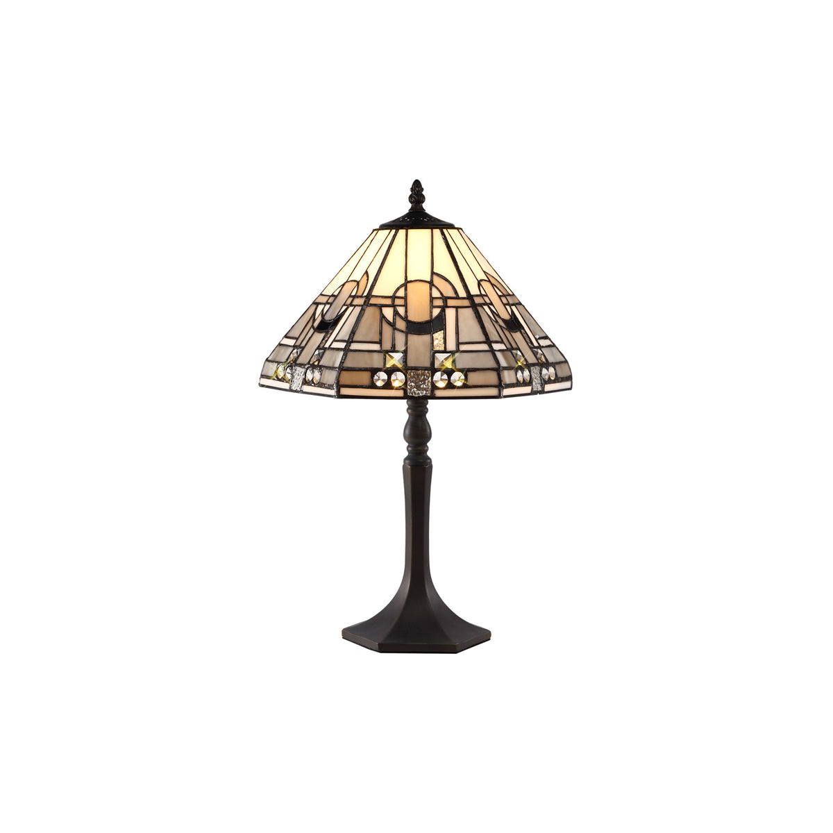 Bergman 1 Light Octagonal Tiffany Table Lamp EM3100-KHSA