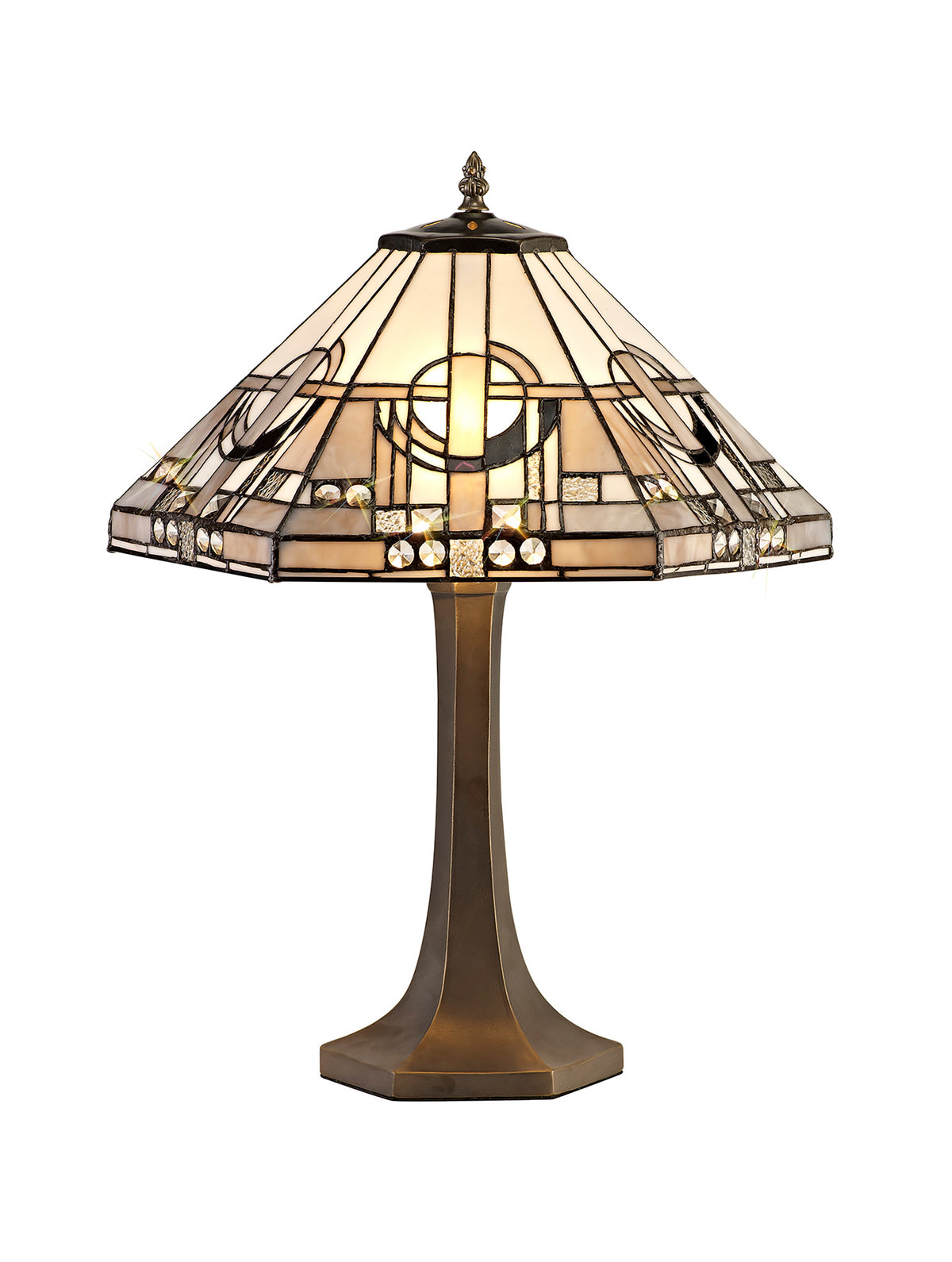 Bergman 2 Light Octagonal Tiffany Table Lamp  EM3200-KHSA