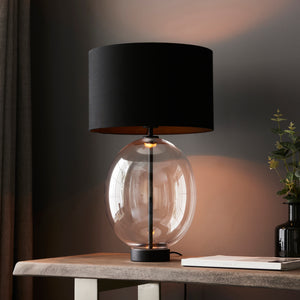 WAG446203 Wagner Table Lamp Black with Glass