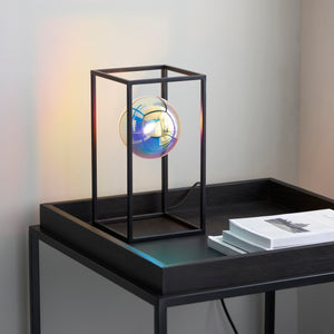 Grandi GRA137029 Table Lamp Black with Iridescent Glass