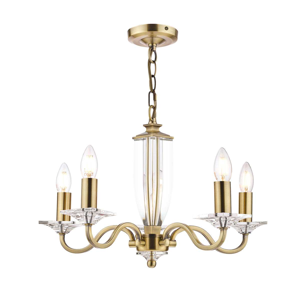 Laura Ashley LA3552999-Q Carson 5 Light Pendant Antique Brass