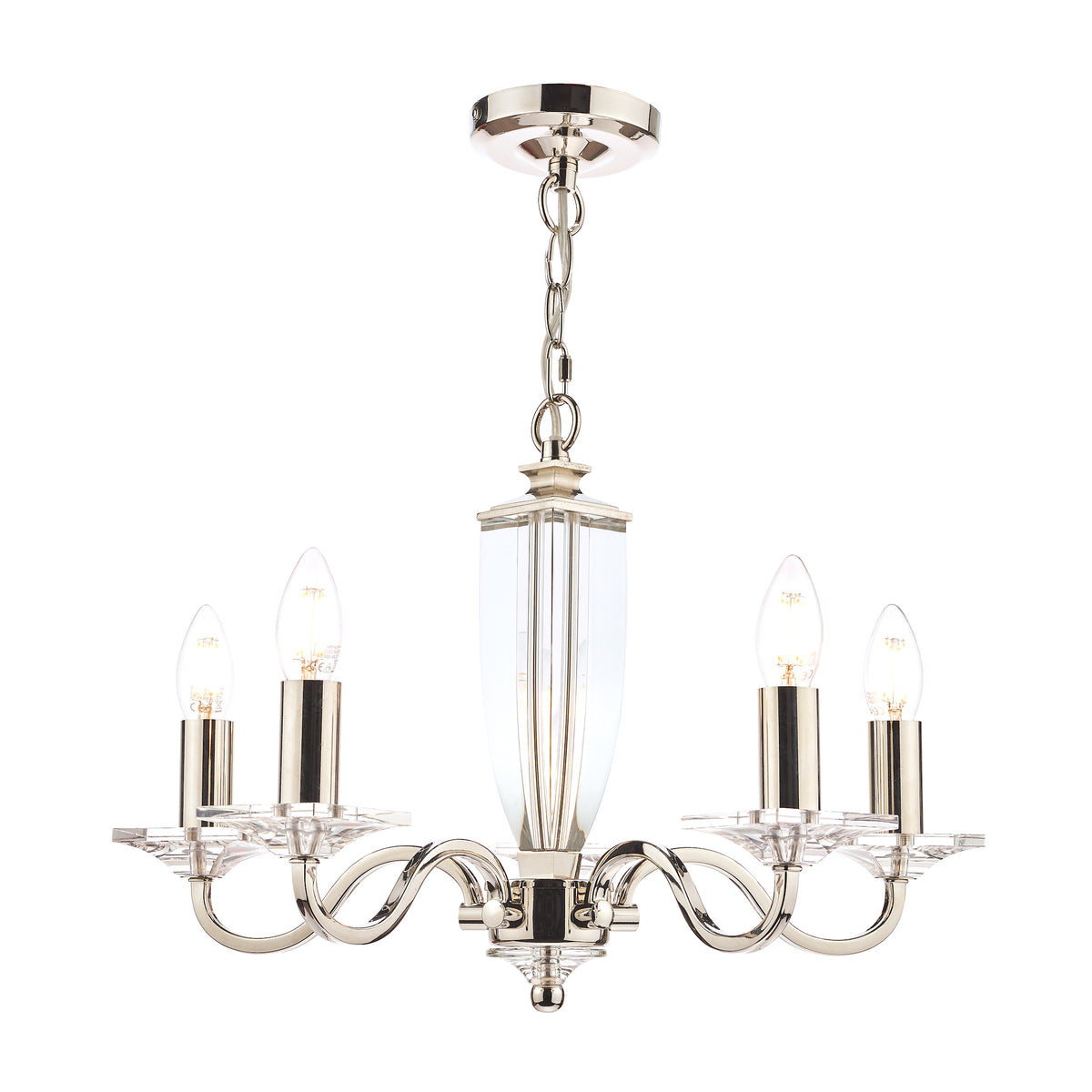 Laura Ashley LA3603223-Q Carson 5 Light Pendant Polished Nickel