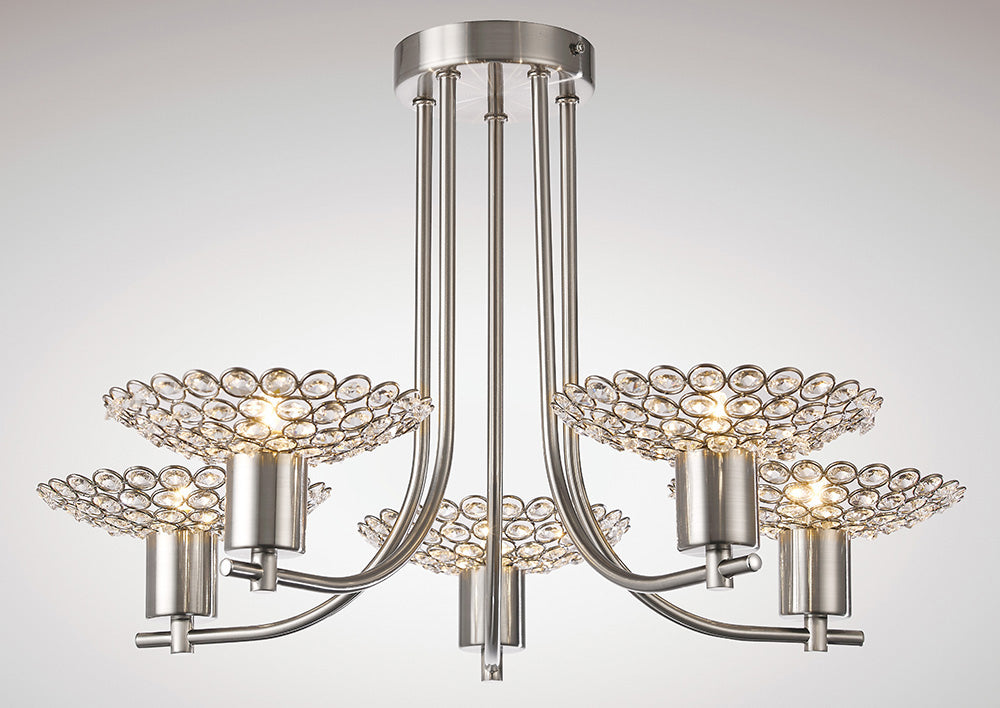 Diyas IL20607 Ellen 5 Light Satin Nickel