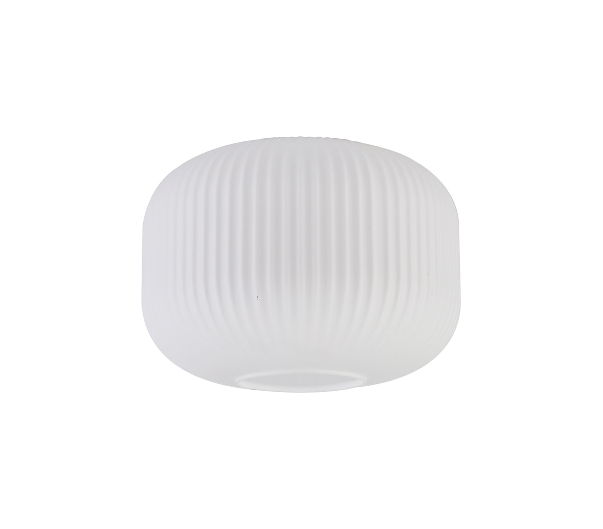 Aniston 30cm Pumpkin Shaped Ribbed Glass, Opal EM3038-HSA