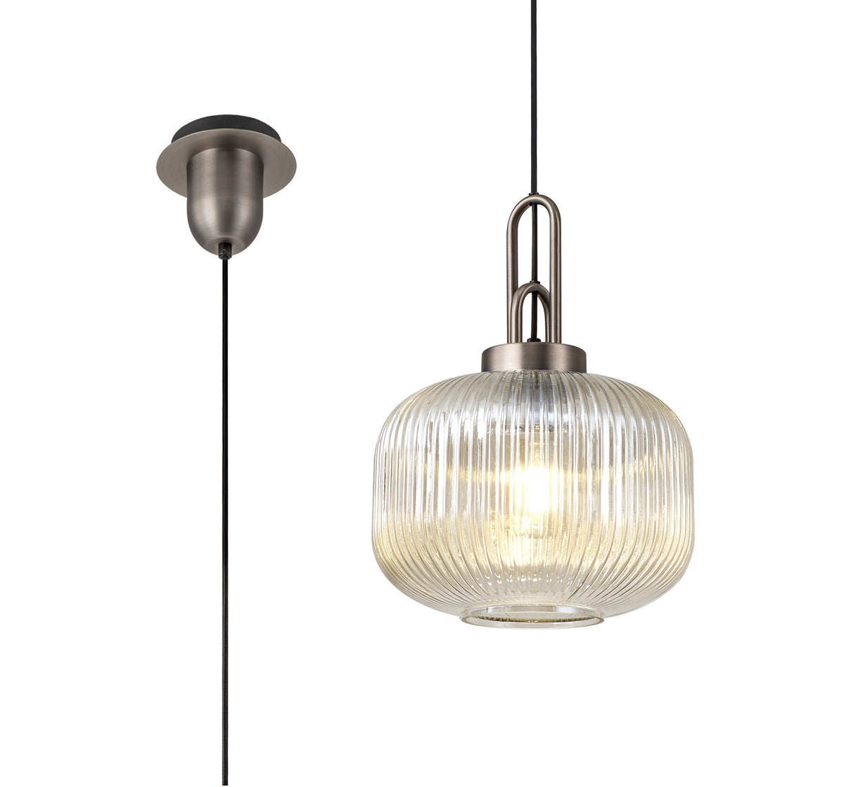 Aniston 1 Light Pendant EM3750-KHSA Antique Silver