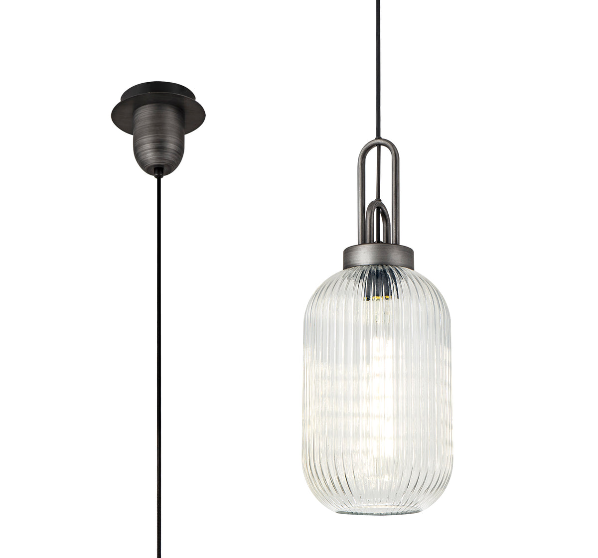 Aniston 1 Light Pendant EM4650-KHSA Aged Pewter