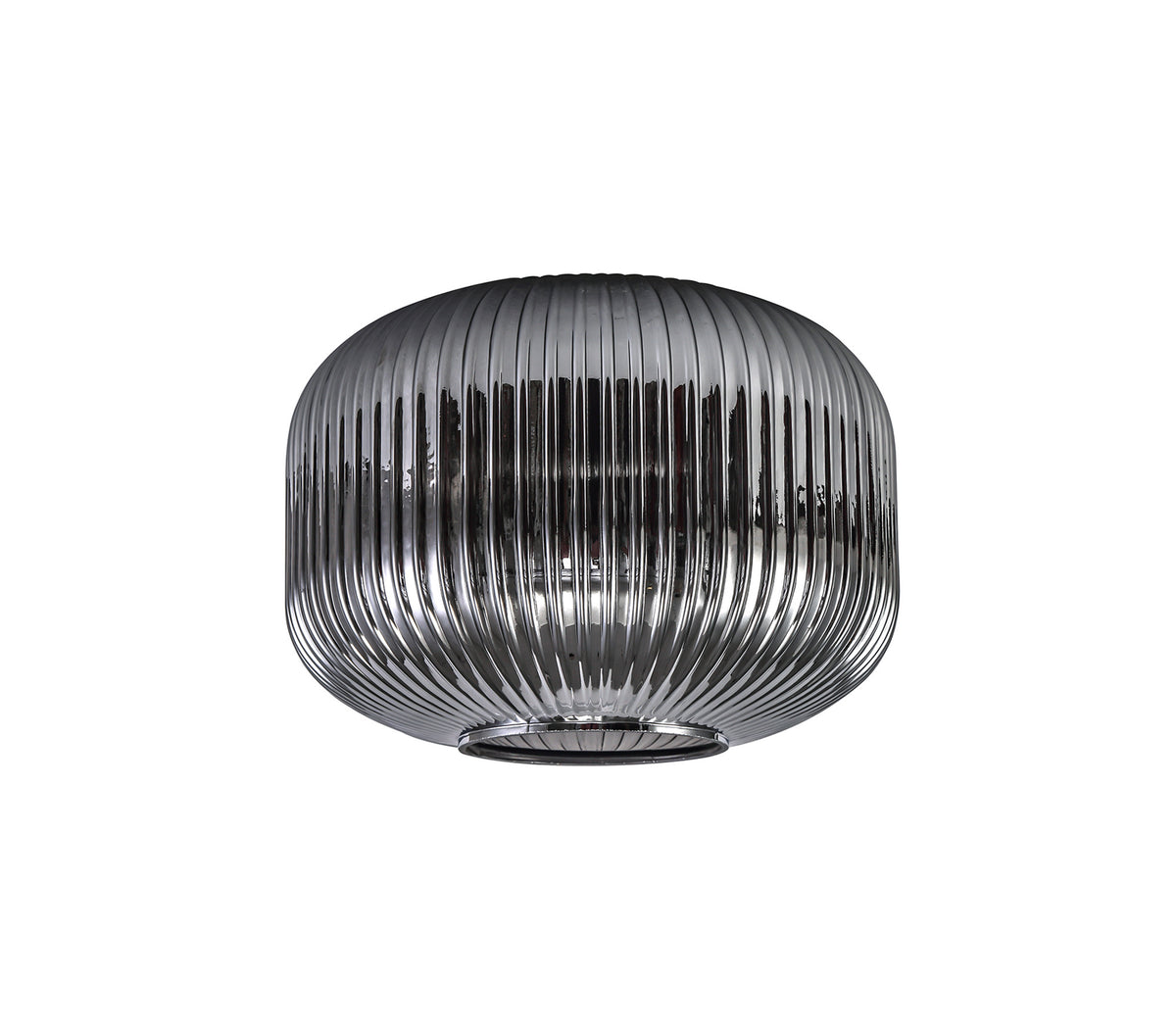 Aniston 30cm Pumpkin Shaped Ribbed Glass, Smoked EM5038-HSA