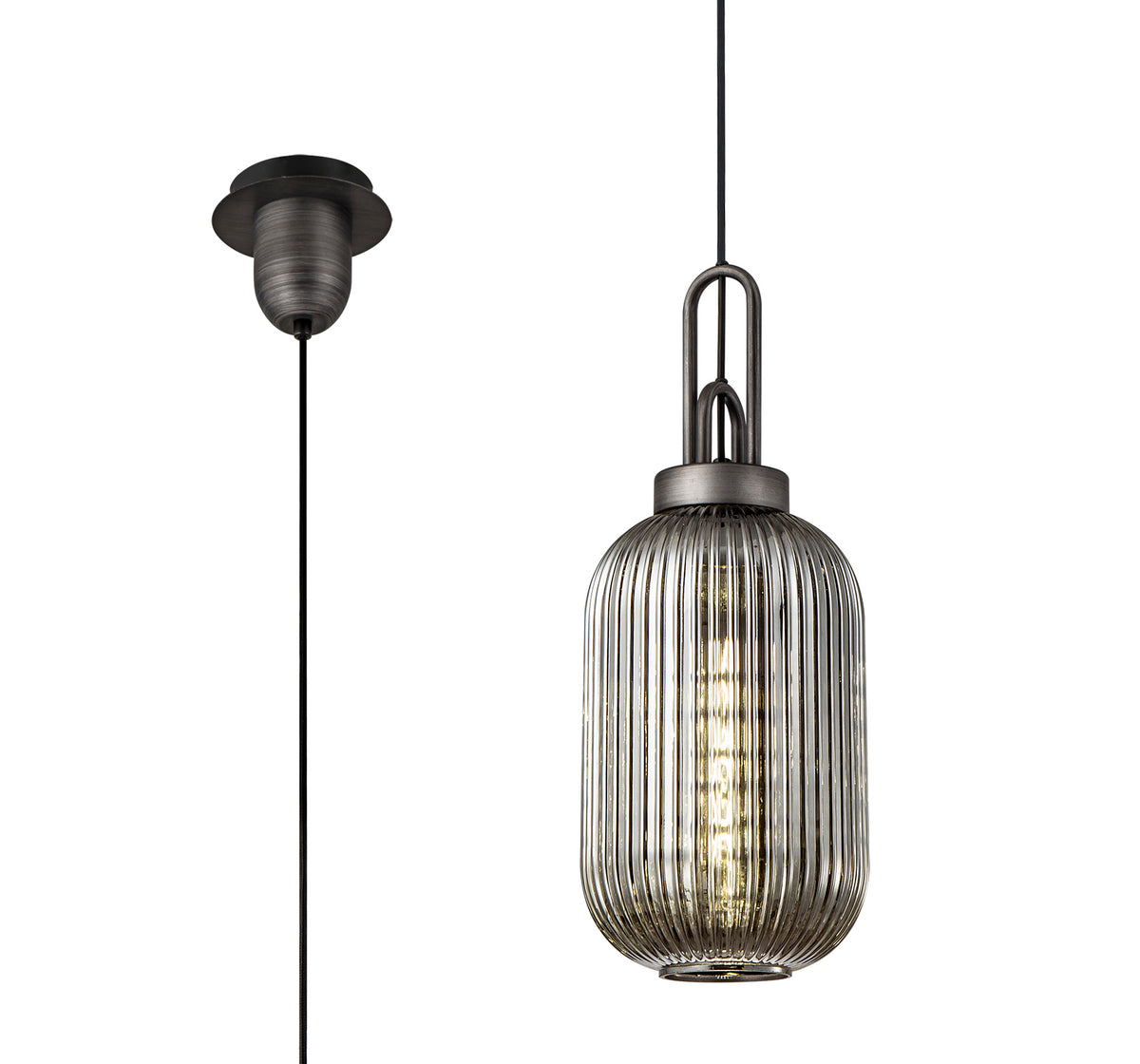 Aniston 1 Light Pendant EM5650-KHSA Aged Pewter