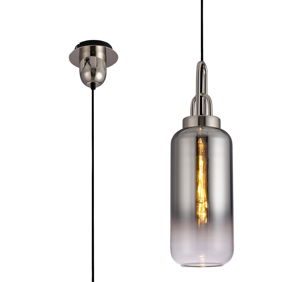 Aniston 1 Light Pendant  EM8430-KHSA Polished Nickel
