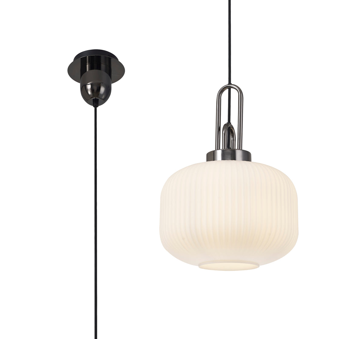 Aniston 1 Light Pendant  EM9450-KHSA Black