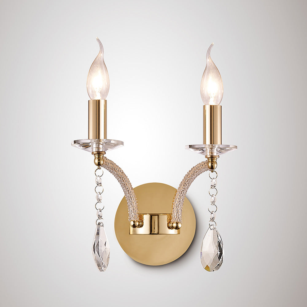 Diyas IL32362 Fiore Wall Light French Gold
