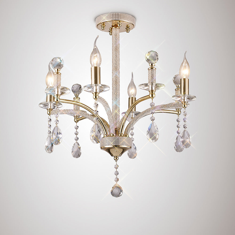 Diyas IL32364 Fiore 4 Light Semi Flush French Gold