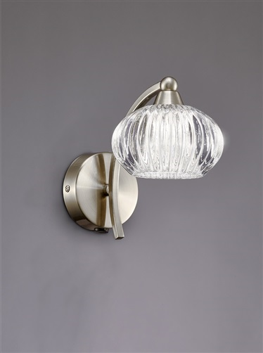 Franklite FL2335/1 Ripple Single Wall Light Satin Nickel
