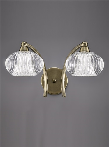 Franklite FL2336/2 Ripple Double Wall Light Bronze
