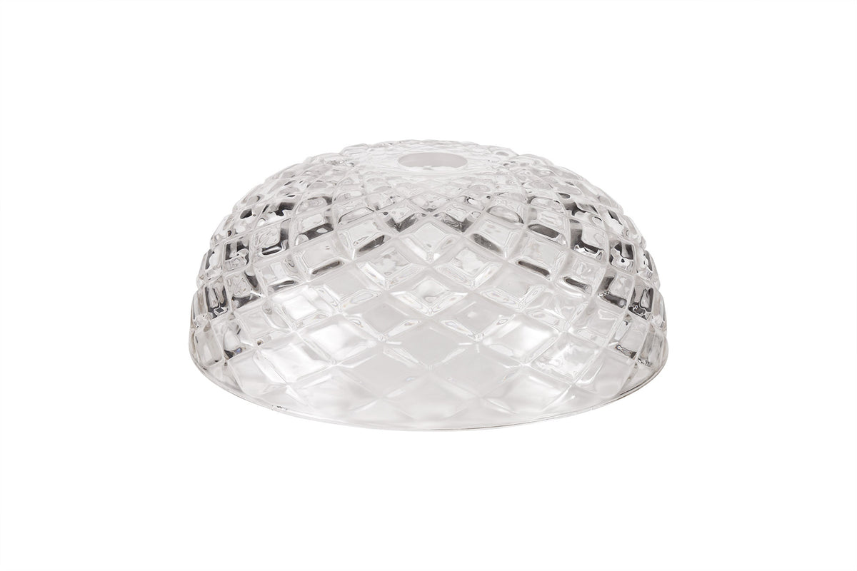 Guttenberg Flat Round 30cm Patterned Clear Glass Lampshade EM9508-HSA