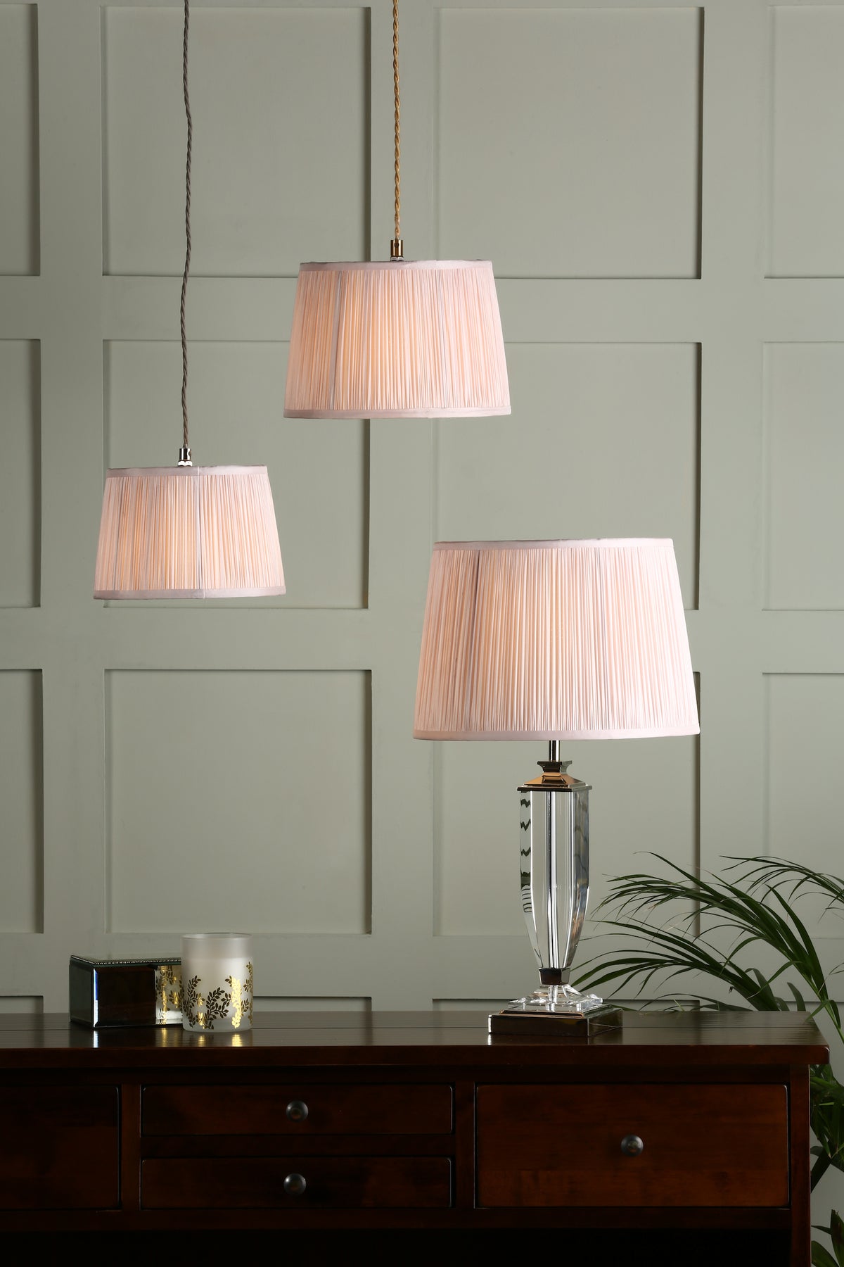 Laura Ashley LA3703520-Q Hemsley Pleated Shade Blush Pink 12&quot;