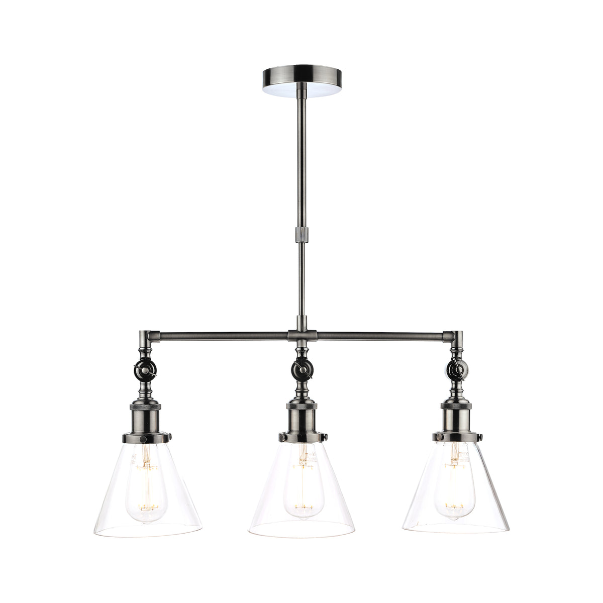 Laura Ashley LA3650343-Q Isaac 3 Light Bar Pendant Industrial Nickel