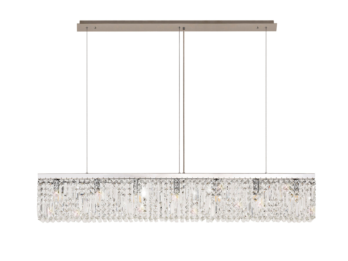 Kidman 138x9cm Linear Pendant Chandelier, 7 Light E14, Polished Chrome/Crystal EM0187-HSA