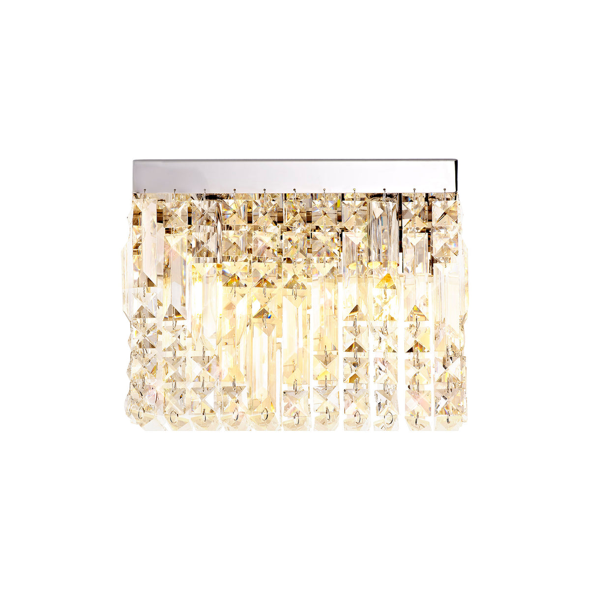 Kidman 29x13cm Rectangular Small Wall Lamp, 2 Light E14, Polished Chrome/Crystal EM1187-HSA