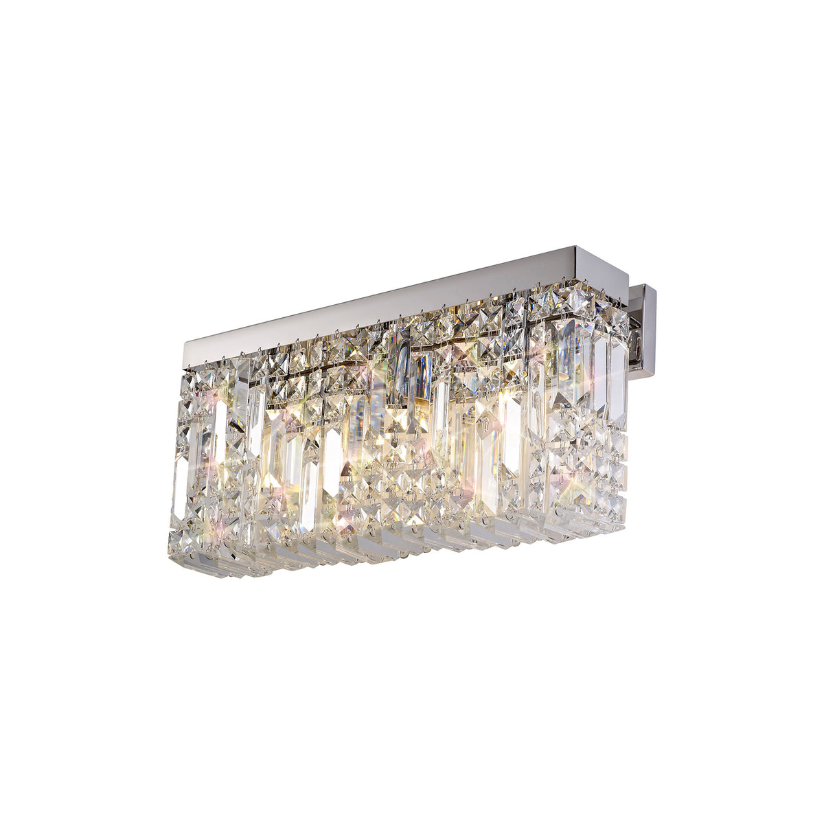 Kidman 50x24cm Rectangular Large Wall Lamp, 3 Light E14, Polished Chrome/Crystal EM2187-HSA