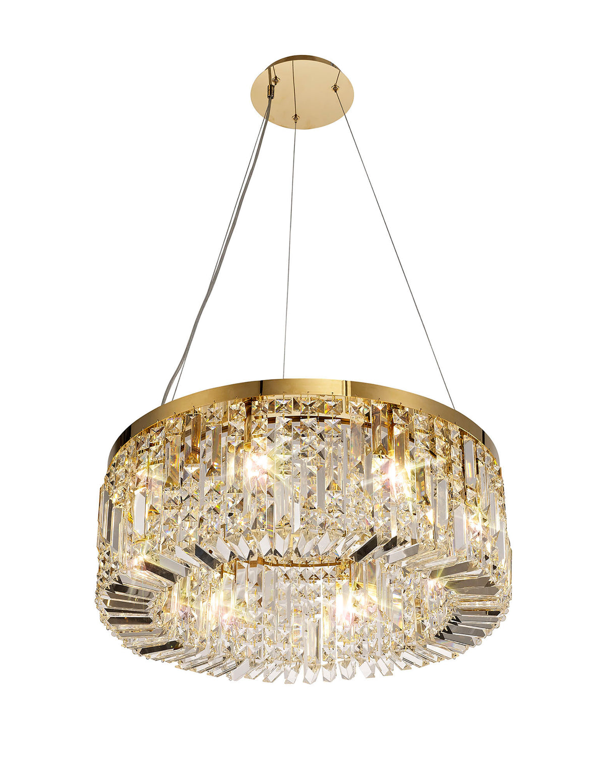 Kidman 60cm Round Pendant Chandelier, 8 Light E14, Gold/Crystal EM6187-HSA